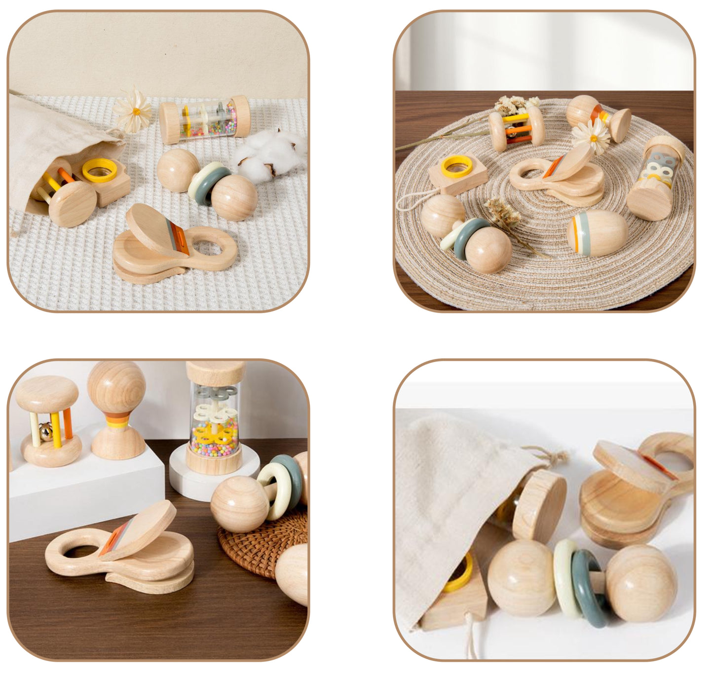 Wooden Rattle Set
