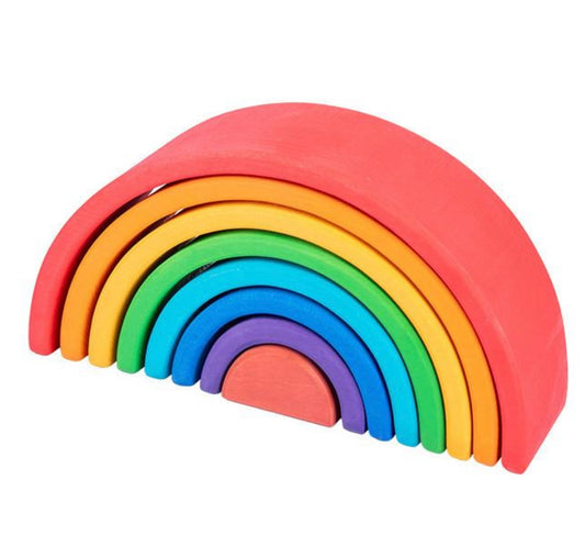 Vibrant wooden rainbow
